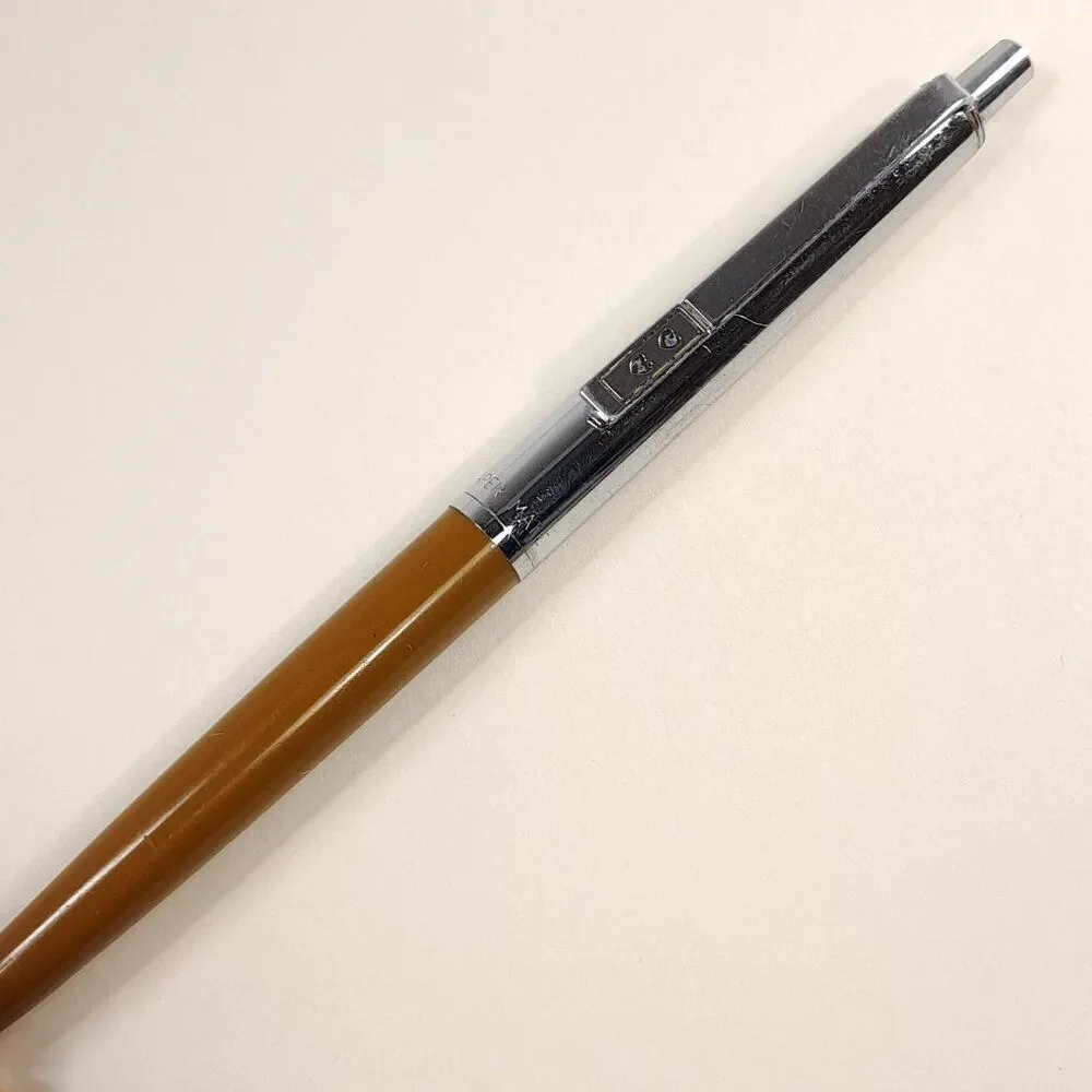 Vintage Paper Mate Double Heart Ballpoint Pen Brown‎ & Chrome silver made USA